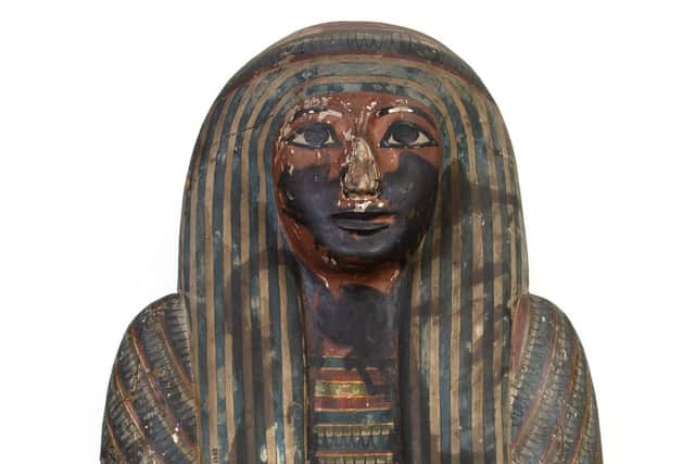 The painted coffin face of Nesitanebetasheru. Picture: Museums Sheffield