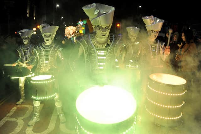 Parade at Leeds Light Night October, 2019. The event is also partially funded by Arts Council England.