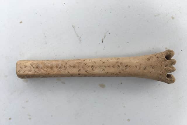 A needle case found in the dig at Brough