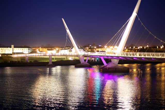 The Peace Bridge in Derry is a symbol of Northern Ireland's reconciliation.
