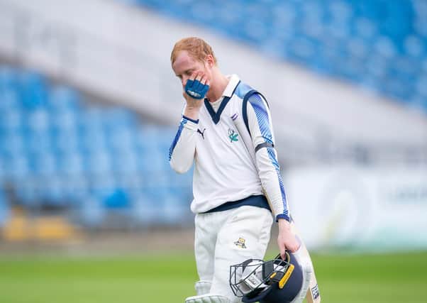 Yorkshire's Jonathan Tattersall's dejection shows as he is dismissed for 71 against Leicestershire. Picture by Allan McKenzie/SWpix.com