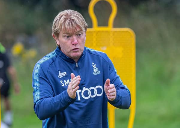 FUN FACTOR: Bradford City manager Stuart McCall, pictured on the training ground in July 2020. Picture courtesy of Bradford City.