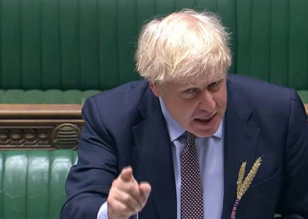 Boris Johnson at Prime Minister's Questions on Wednesday where he showed his support for farmers.