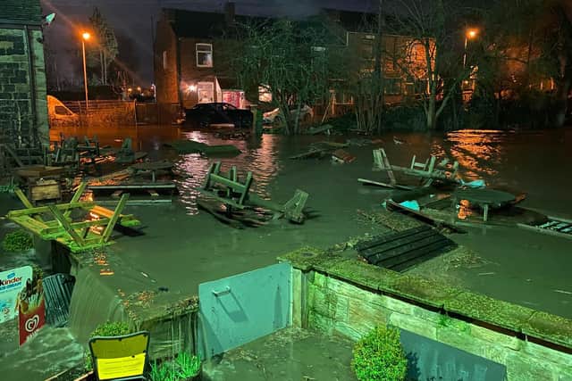 The pub has been flooded 14 times in the two decades that Sam has run it. Photo: Sent in by Sam Thomspon-Hall