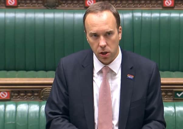 Health and Social Care Secretary Matt Hancock in the House of Commons this week.