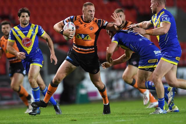 Castleford Tigers' Liam Watts on the charge (PIC: JONATHAN GAWTHORPE)