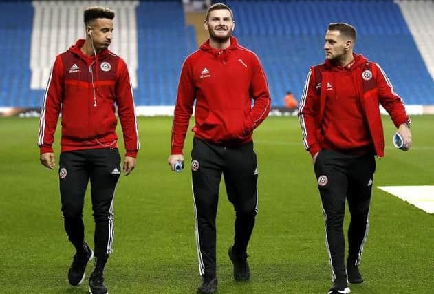 Sheffield United defender Jack O'Connell (centre). Martin Rickett/PA Wire.