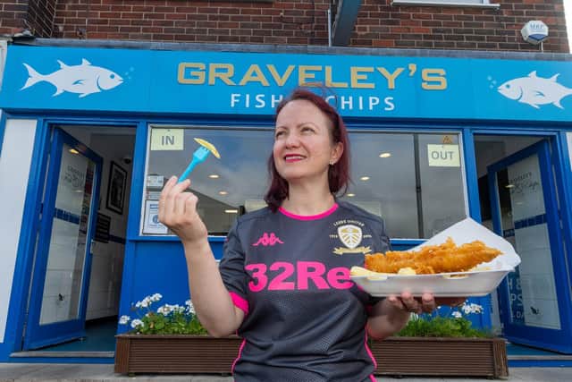Pictured, Ina Thompson the owner of Graveleys Famous fish and chip shop. Photo credit: James Hardisty / JPIMediaResell