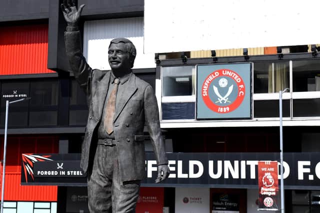The Derek Dooley Statue at Sheffield United FC Bramall Lane. Photo credit: Simon Hulme/ JPIMediaResell