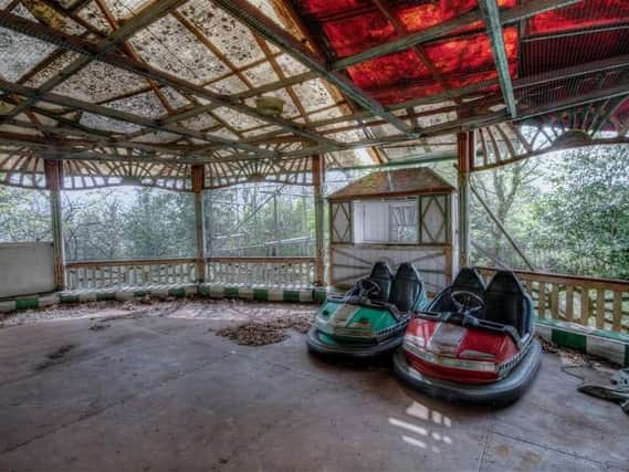 The dodgems at the old Shipley Glen pleasure grounds before the site was cleared in the late 2000s