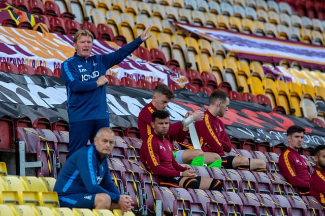 Stuart McCall barks out his instructions from the sixth row back (Picture: Bruce Rollinson)