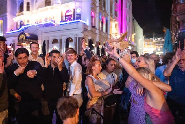Weekend revelry in London ahead of new rules on social gatherings coming into force.