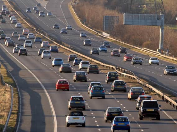 A woman was killed after reportedly falling from the M1 motorway in South Yorkshire (pictured)