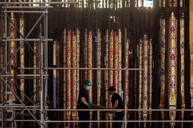 Specialist organ builders Harrison and Harrison have returned some of the recently restored case pipes along with the more decorative pipes. Picture: James Hardisty