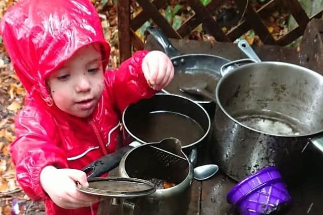 A mud kitchen has been created on previously unused land in Chapel Allerton.