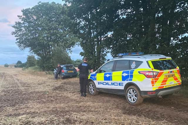 North Yorkshire Police on patrol in Craven looking for suspected hare coursing criminals earlier this year