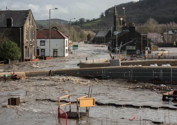 This was the scene of devastation in Mytholmroyd in February.