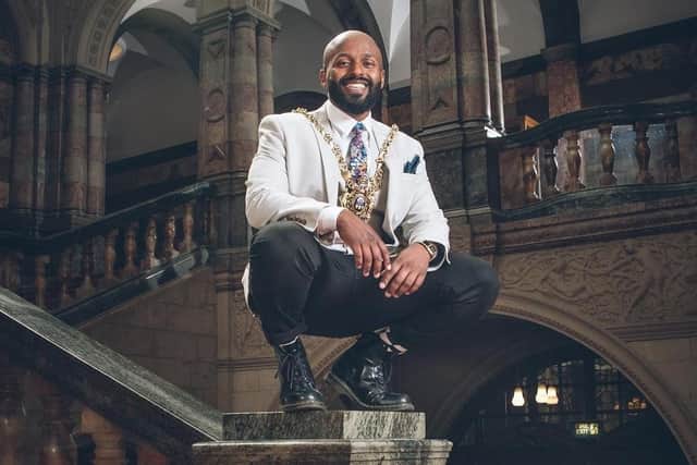 This pictures of Magid Magid when he became Lord Mayor of Sheffield taken by photographer Chris Saunders went viral around the world.