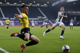 Harrogate Town's Ryan Fallowfield in action during the Carabao Cup second round match at The Hawthorns. Pictures: PA.