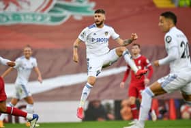 Leeds United's Mateusz Klich: Scoring his side's third goal of the game during the Premier League match at Anfield. Picture: PA