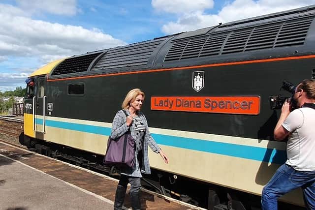 Actress Joanna Lumley filmed scenes for her new ITV travel show on the train