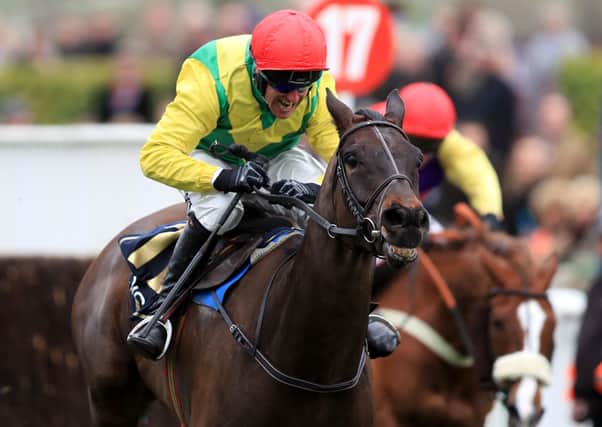 This is Sizing John winning the 2017 Cheltenham Gold Cup.