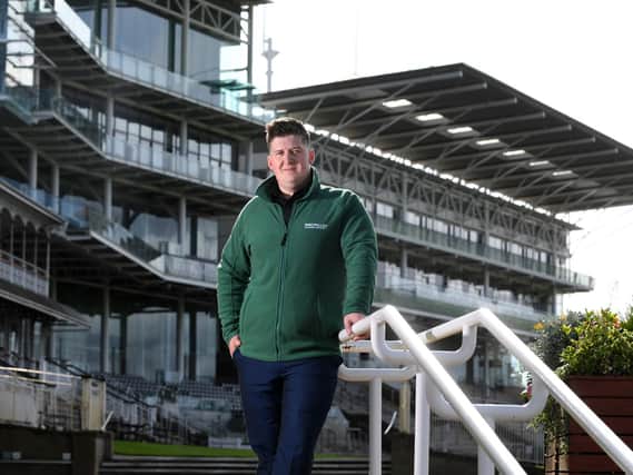 Matt Ascough who was diagnosed with testicular cancer, is pictured at York Racecourse. Picture by Simon Hulme