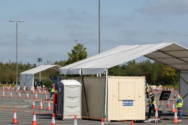 A Covid-19 testing centre - the Government's handling of testing is being called into question as  the threat of a second national lockdown grows.