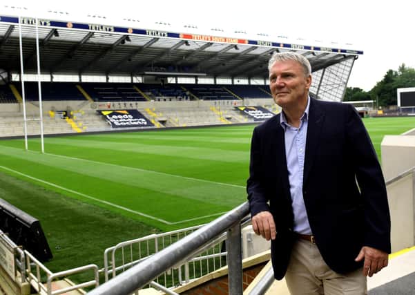 In the same boat: Gary Hetherington chief executive of Leeds Rhinos says he is disappointed plans to let 1,000 wath the match against Catralans next month have been scrapped.