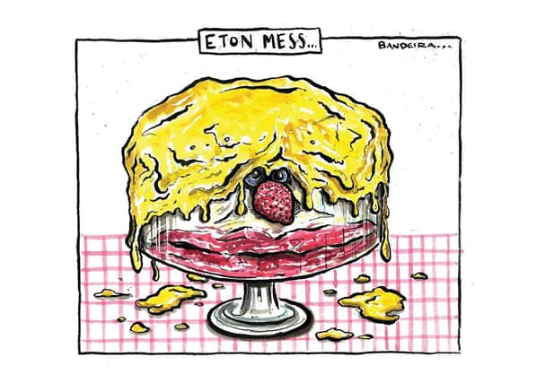Graeme Bandeira's latest depiction of Boris Johnson in the week that the new series of Great British Bake Off launched.