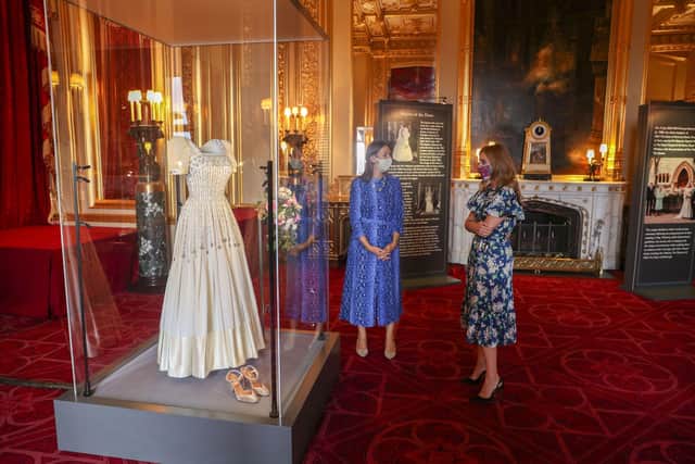 Princess Beatrice talks with Royal Collection Trust curator Caroline de Guitut. Picture: Steve Parsons/PA Wire