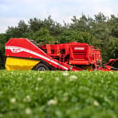 One of GRIMME's 150 machines used to harvest vegetables, cultivate soil and plant crops.