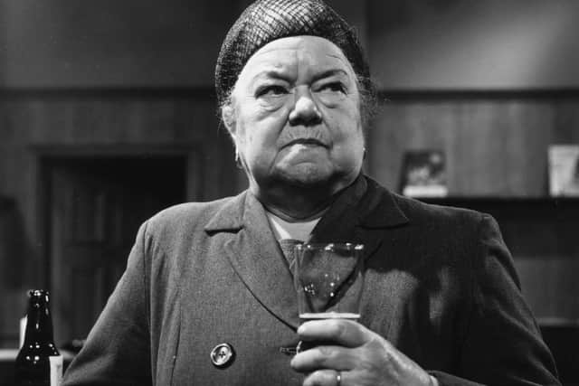 10th September 1970:  English actress Violet Carson playing the part of Ena Sharples in Coronation Street.  (Photo by John Madden/Keystone/Getty Images)