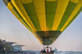 Yorkshire Balloon Flights taking passengers for a fly over North Yorkshire, setting off from York Race Course this week, on what would have been the eve of the York Balloon Fiesta. Image: James Hardisty