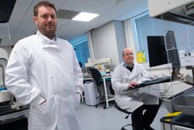 Dr Arron Tolley (left) and Dr Dave Bunka, co-founders of York-based Aptamer Group.