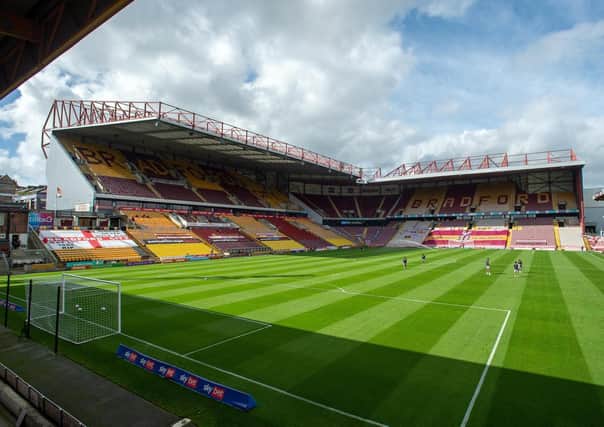 BEHIND CLOSED DOORS: Bradford City's Valley Parade. Picture: Bruce Rollinson.