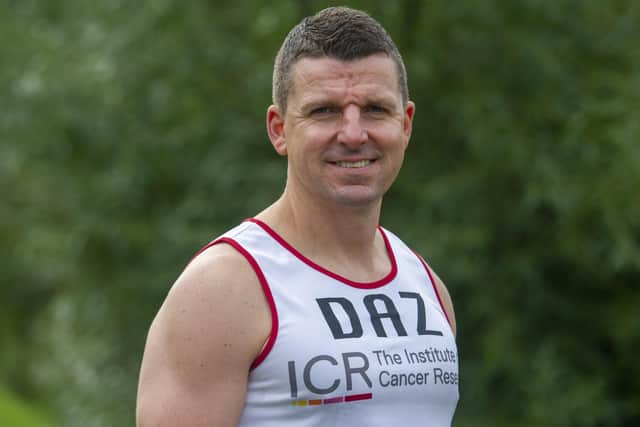 Darren Renshaw from Barnsley is running the virtual London Marathon to raise money for the Institue of Cancer Research  Picture Tony Johnson