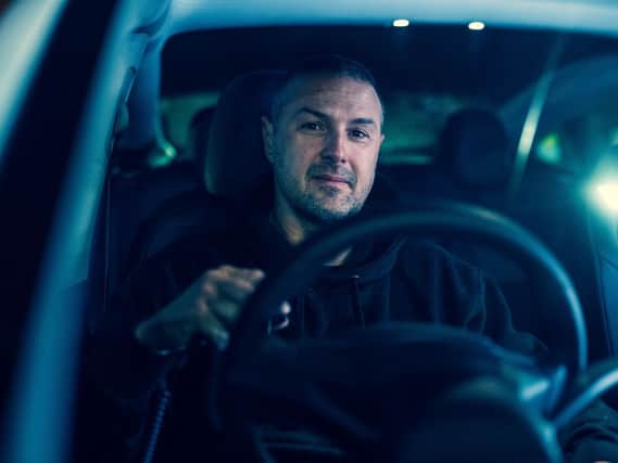 Paddy McGuinness lost control of a Lamborghini in North Yorkshire during filming. Picture: PA Photo/BBC/BBC Studios/Lee Brimble.