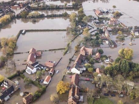 The village of Fishlake, Doncaster, submerged under flood water in November 2019 Picture: Tom Maddick / SWNS