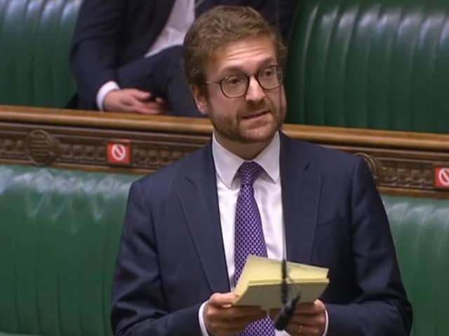 Rother Valley MP Alexander Stafford. Photo: Parliament TV