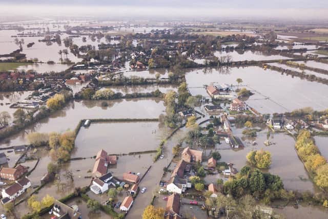 The village of Fishlake, Doncaster, submerged under flood water. November 09, 2019. Photo: Tom Maddick/SWNS