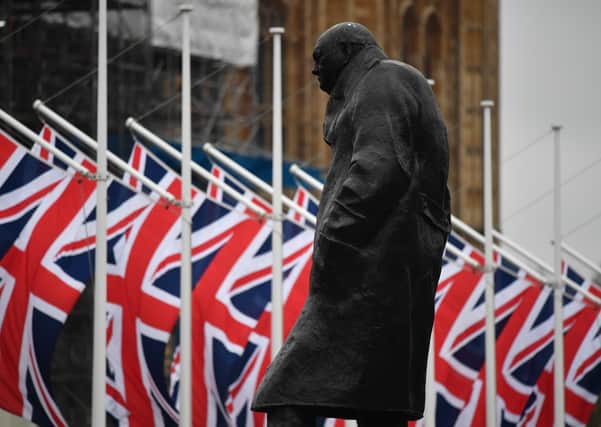 Winston Churchill's statue in Parliament Square as the teaching of history prompts much debate.
