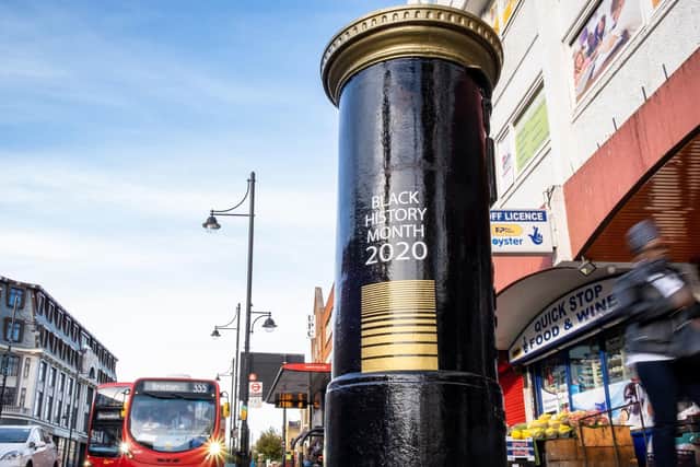 The boxes, located in each UK nation, all feature a prominent black Briton who has also featured on a special stamp. Picture: James Linsell-Clark/South West News Service/PA Wire.
