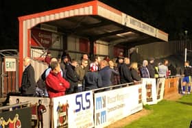 Standing room only: Four hundred fans watched Sheffield FC v Stocksbridge Park Steels on Tuesday night (Pictures: Mark Staniforth)