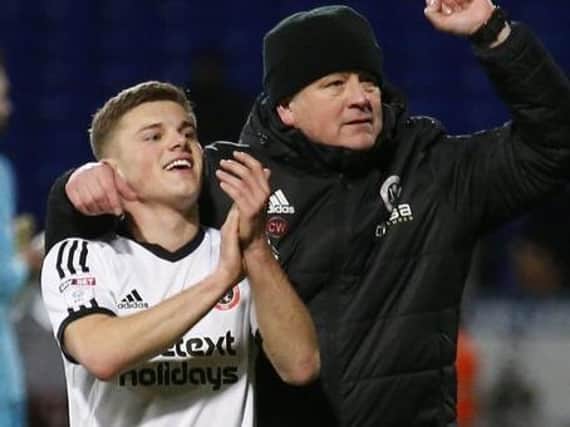 Regan Slater, pictured with Sheffield United manager Chris Wilder. Picture: Simon Bellis/Sportimage