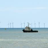 File pic: A boat in front of the offshore wind farm off Withernsea on the East Coast