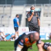 Daryl Powell observes his team warm-ups ahead of the Challenge Cup quarter-final v Hull FC - who they face again tomorrow in Super League. (Allan McKenzie/SWpix.com)