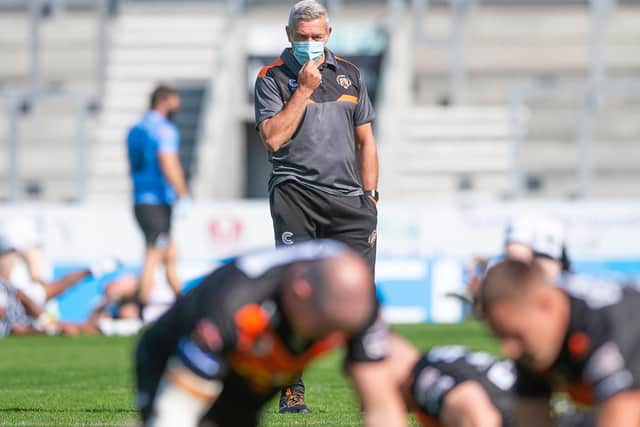 Daryl Powell observes his team warm-ups ahead of the Challenge Cup quarter-final v Hull FC - who they face again tomorrow in Super League. (Allan McKenzie/SWpix.com)