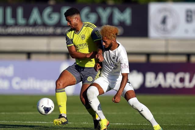 SIDELINED: Halifax Town's only game since mid-March was their Conference play-off defeat to Boreham Wood