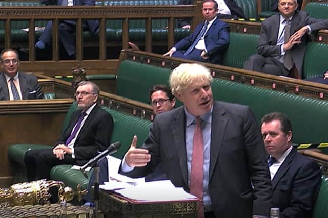 Boris Johnson after his admonishment at the outset of Prime Minister's Questions.
